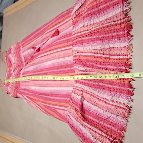 Greylin Size XS Midi Length Sundress, Fringed Hem, Striped, Boho, Exc. Used Cond - Picture 8 of 12